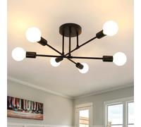 Comely Plafoniera SputniK Moderno, Nero 6 Luci E27 Lampadario Industriale