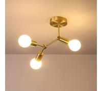 Comely Plafoniera SputniK Moderno, Oro 3 Luci E27 Lampadario Industriale