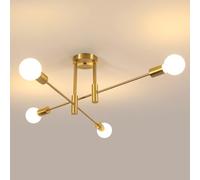 Comely Plafoniera SputniK Moderno, Oro 4 Luci E27 Lampadario Industriale