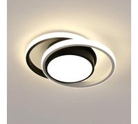 Comely Plafoniere LED, Lampada da Soffitto 32W 3600LM, Rond Plafoniere Moderno per Soggiorno Cucina Camera da Letto Corridoio, Luce Naturale 4500K, Nero, Diametro 28cm