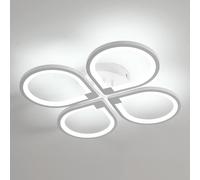 Comely Plafoniere LED quattro petali, Lampada da Soffitto 40W 3800LM, Creativo Plafoniere Moderno per Soggiorno Cucina Bagno Camera da Letto Corridoio, Bianco Freddo 6500K, Diametro 57cm, Bianco