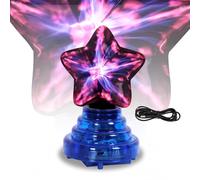 Comely sfera al plasma 4 pollici, luce al plasma a forma di stella 11x10x17cm con tocco e controllo del suono, sfera al plasma a luce USB per Decorazione in soggiorno e camera da letto,Rossa