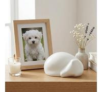 Comemori Urna Funeraria a forma di cane che dorme (Bianco)