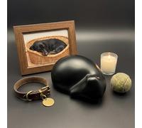 Comemori Urna Funeraria a forma di cane che dorme (Nero)