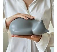 Comemori urna funeraria gatto che dorme, Grigio