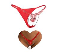 comeondear G-String Sexy Vita Bassa Lingerie Donna Mutandine Perizoma Biancheria Intima Regolabili Taglie Forti Tanga Elastico Slip Brasiliana Thong Pack de 1(Rosso,L)