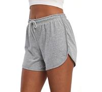 COMEOR Pantaloni corti da donna - Pantaloncini estivi da jogging, pantaloni sportivi corti in cotone, pantaloni corti - pantaloni corti estivi per yoga, sport, tempo libero, Grigio chiaro 1001, M