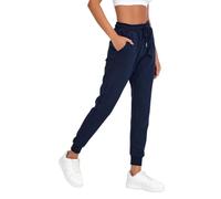 COMEOR Pantaloni da jogging da donna, in cotone, lunghi e caldi, per il tempo libero, con vestibilità regolare per fitness, yoga, tempo libero, Blu scuro, S