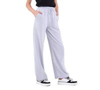 COMEOR Pantaloni da jogging da donna - Pantaloni sportivi lunghi in cotone, pantaloni da allenamento, con elastico in vita e gamba dritta, grigio chiaro, L