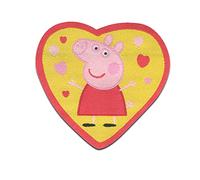 Comercial Mercera Peppa Pig Cuore Patch Termoadesivo 5,5 x 5,7 cm per Bambini con Maialino Rosa Cartone Fan, Pantaloni Jeans Ginocchio Riparazione Toppe