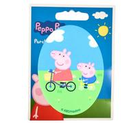 COMERCIAL MERCERA, Toppa Termoadesiva per Tessuti, Peppa Pig, Ginocchiera, Ideale per Riparare Pantaloni e Giacche, Stampato, 100% Poliestere (Peppa Pig Bicicletta)