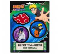 COMERCIAL MERCERA Toppe Termoadesive per Tessuti Naruto Shippuden 3 Pezzi | Base termoadesiva, 1 toppa 100 % poliestere e 2 stampate, Naruto Akatsuki, per zaino giacca e t-shirt