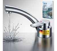 Comet Florence 12 V - Rubinetto compatto cromato con beccuccio pieghevole, microinterruttore, costruzione leggera, rubinetto da campeggio roulotte e barca