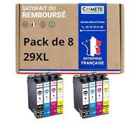 COMETE - 29XL - 8 Cartucce d'Inchiostri Compatibili con Epson 29 29XL T2995 - per Epson XP235 XP245 XP247 XP332 XP335 XP342 X345 XP432 XP435 XP442 X445 (2 Nero 2 Ciano 2 Magenta 2 Giallo)