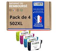 COMETE - 502XL - 4 Cartucce d'Inchiostro Sostituzione per EPSON 502 XL per Stampante Epson XP-5100 XP-5105 XP5100 Workforce WF-2860DWF WF-2860 WF-2865 (1 Nero 1 Ciano 1 Magenta 1 Giallo)