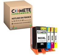 COMETE - 903XL - 4 Cartucce d'Inchiostro Compatibilile con HP 903 XL - Cartuccia per HP 903 XL per Cartucce hp 6950 officejet 6900 Officejet Pro 6860 6868 6960 - Nero + Ciano + Magenta + Giallo