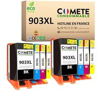 COMETE - 903XL - 8 Cartuccia d'Inchiostro Compatibile con HP 903 XL - per HP Cartuccia 903XL per Officejet 6950 6900 Officejet Pro 6860 6868 6950 2 Nero + 2 Ciano + 2 Magenta + 2 Giallo