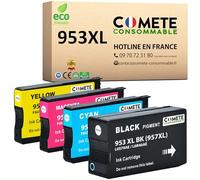 COMETE - 953XL - Cartucce d'Inchiostro Compatibile per HP 953 XL per HP Officejet Pro 7720 7730 7740 8210 8218 8710 8720 8730 8740 8715 8725 8718 8728 (1 nero + 1 ciano + 1 magenta + 1 giallo)
