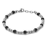 Comete Bracciale da uomo acciaio, onice nero della collezione district. Lunghezza totale bracciale 21 cm 18,5 cm + 2,5 cm di allungo. La referenza è ubr 1021
