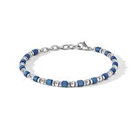 Comete Bracciale da uomo collezione District. Bracciale in acciaio, ematite blu. Lunghezza standard a 21 cm, riducibile grazie alla doppia chiusura a 19,5 cm. La referenza è UBR 1100