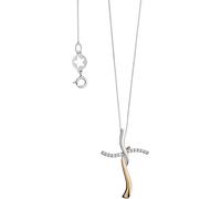 Comete Girocollo da donna collezione di croci. Gioiello realizzato in oro bianco e rosè 750‰. Diamanti bianchi p. Ct. 6 col. G purezza si. Larghezza centrale 16,24 mm. Lunghezza centrale 23,