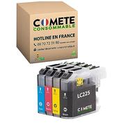 Comète LC225XL - Confezione di 4 cartucce d'inchiostro compatibili con Brother LC225XL LC227XL per stampanti Brother MFC-J4420DW MFC-J4620DW MFC-J4625DW DCP-J4120DW (nero, ciano, magenta, giallo)