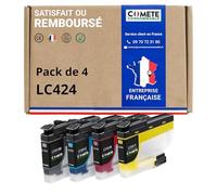 COMETE - LC424 XL - 4 Cartucce d'Inchiostro Compatibili con Brother LC424 LC424 XL - Confezione per Cartucce Brother DCP-J1200W DCP-J1200WE Nero, Ciano, Magenta, Giallo