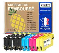 COMETE, Marca francese - 10 cartucce d'inchiostro compatibili con ananas - per stampanti Expression Home XP-2205 XP-3205 XP-4205 Workforce WF-2910 WF-2930 (4 nero/2 ciano/2 magenta/2 giallo)