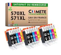 COMETE, Marca francese - 570XL 571XL - 15 cartucce d'inchiostro compatibili Canon PGI-570 CLI-571 XL / PG570 CL571 - per Canon Pixma MG5750 TS5050 MG5753 MG6850 TS5055 TS60 (6 nero e 9 Colore)