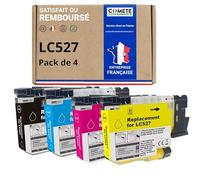 COMETE, marca francese LC527XL - 4 cartucce d'inchiostro compatibili con Brother LC527 LC527 XL - per stampante Brother MFC-J4350DW MFC-J4550DW (1 nero e 3 colori)
