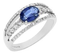 Comete Orione ANB2427 18K White Gold Ring with Oval Sapphire & Diamonds