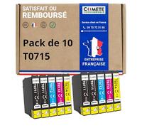 COMETE - T0715 - Pack Cartucce d'Inchiostro Compatibili per Epson T0715 Ghepardo (T0711 + T0712 + T0713 T0714) - per Epson T0715 Stylus (4 Nero 2 Ciano 2 Magenta 2 Giallo)