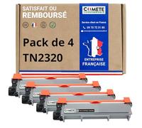 COMETE - TN2320 - 4 Toners Compatibili con Brother TN2320 (o TN2310) - per Brother TN2320 DCP-L2520DW MFC-L2700DW HL-L2340DW L2300D - 4 Nero