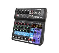 COMETX 6CH Audio Mixer A6 6CH Protable Mini Mixer Audio Console con Scheda Audio Registrazione USB Canto Webcast Mixer Partito