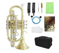 COMETX Bb Cornet Professional Bb Flat Cornet Strumento in ottone con custodia per il trasporto Guanti Panno Spazzole