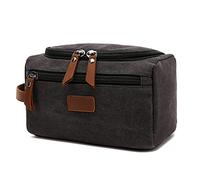 COMETX Borsa da viaggio portatile da viaggio per il trucco, custodia protettiva per cosmetici, organizer con cerniera, Nero