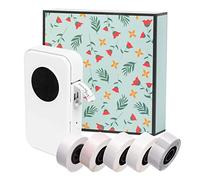 COMETX Etichettatrice D35 Mini stampante termica per etichette Pocket Machine All in One BT Connect Etichetta adesiva Fai da te Data Journal Study Sticker Etichettatura con rotolo di etichette 5 pezzi