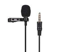 COMETX Mini microfono con risvolto a clip microfono con cavo da 3,5 mm spina per smartphone, PC, laptop, chat, canto, karaoke, con custodia per il trasporto