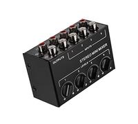 COMETX Mixer audio Mini Stereo Audio Mixer con ingressi RCA a 4 canali Controlli del volume separati Guscio in metallo
