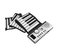 COMETX Pianoforte a 61 tasti con 61 tasti, tastiera arrotolabile, portatile, in morbido silicone, con altoparlante integrato, display LCD, registrazione funzione MIDI, per adulti e principianti