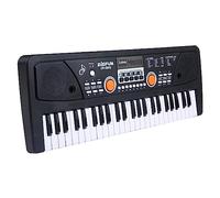 COMETX Pianoforte elettrico 49 tasti USB Organo elettronico Pianoforte elettrico con microfono Nero Musica digitale Tastiera elettronica Altoparlanti stereo integrati con 16 toni 8 ritmi 6 canzoni