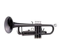 COMETX Tromba bb Ottone Placcato Nero Bb Tromba Set per Principianti Studente con Custodia rigida Cinghie Bocchino Guanti Panno Lucidante