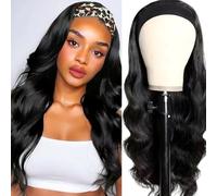 Comfair Parrucca per capelli umani ondulata del corpo 30 cm senza colla senza cucire parrucca 100% capelli vergini brasiliani 180% Dencity Wear and Go parrucche per donne nere colore naturale adatto