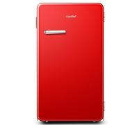 COMFEE' RCD93RE2RT(E) Frigorifero piccolo 93 L, Design retrò, Mini frigo mona porta, Temperatura regolabile, Silenzioso, Adatto a casa, ufficio e hotel, Rosso