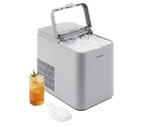 COMFEE' RCI12GY1EU(E) Macchina del Ghiaccio, 8 Cubetti in 6 Minuti (12kg/24h), Funzione Autopulente, 2 Dimensioni, con Paletta e Cestello, Portatile per Casa e Cucina, Grigio