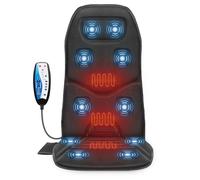 COMFIER Cuscino massaggiante per la schiena con calore, 10 motori vibranti, con vibrazione per schiena e collo, massaggiatore per sedia per ufficio/casa