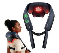 COMFIER Massaggiatore Cervicale Shiatsu con Funzione Riscaldante, Massaggiatore Schiena e Collo Senza Fili, Riscaldamento al Grafene, Cuscino Massaggiante 4D con Funzione Impastamento, Regalo Donna