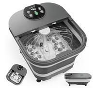 COMFIER Massaggiatore per Piedi Pieghevole, Pediluvio Massaggiatore Piedi con Riscaldamento, Doccia e Controllo della Temperatura, 30 Sfere per Massaggio Shiatsu Automatico, Regalo Regalo Donna Uomo