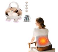 COMFIER Massaggiatore Testa Impermeabile con 8 Testine + COMFIER Cintura Massaggiante Riscaldante per Schiena - Set Relax Casa e Idea Regalo