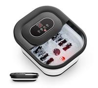 COMFIER Pediluvio Massaggiatore Pedi con Funzione di Riscaldamento, Funzione di Bolle, Vibrazione, Controllo della Temperatura, Pietra Pomice per Pedicure, Timer Intelligente, Regali per Uomini (Nero)